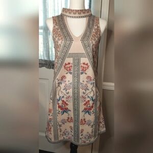 Jealous Tomato Mini Choker Dress Sz S Floral EUC